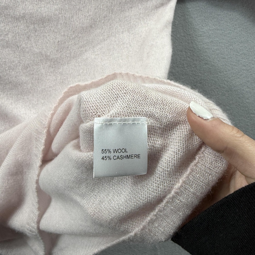 Lineamaglia Sweater Womens Medium Pink Wool Cashmere Mock Neck Lightweight Knit - Picture 5 of 6